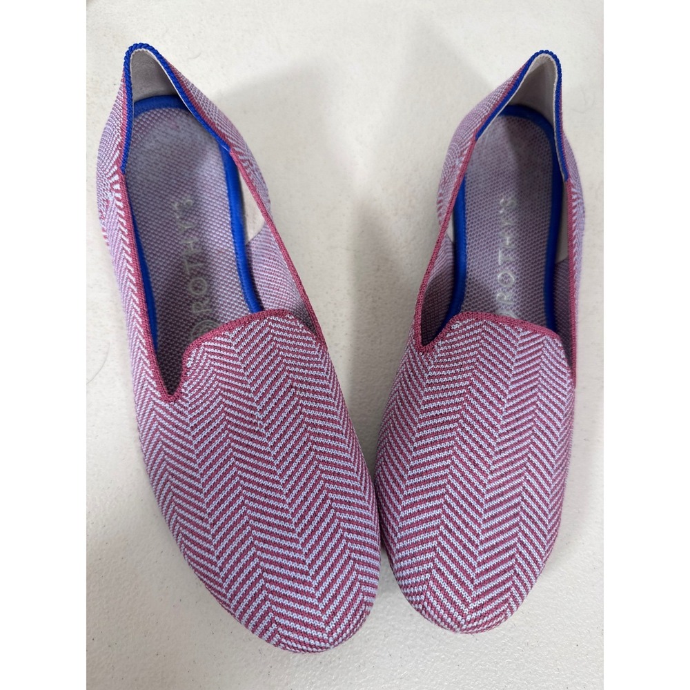 Rothys The Loafer Amethyst Metallic Herringbone Purple Flats 003-123  Women'9.5
